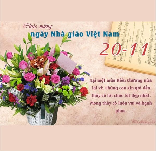 In thiệp chúc mừng ngày nhà giáo Việt nam