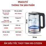 Ấm siêu tốc thủy tinh Masuto MS-Citizen18