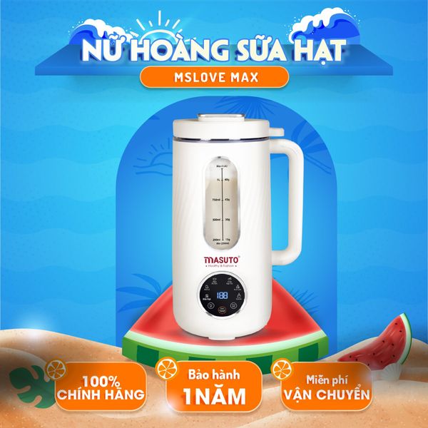 Máy làm sữa hạt thủy tinh phiên bản mới nắp inox - Dung tích cực đại 1.200ml