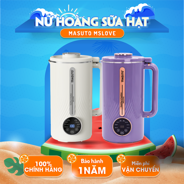 Máy làm sữa hạt Masuto MsLove - Nữ hoàng chống trào trong làng sữa hạt - Dung tích 1000ml công suất 800W