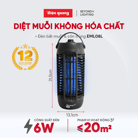 Đèn bắt muỗi Điện Quang ĐQ EML08 BL