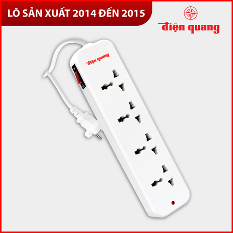 Ổ cắm Điện Quang ĐQ ESK02 ( 4 lỗ 3 chấu ) - Năm SX 2014, 2015 - Bảo hành 12 tháng
