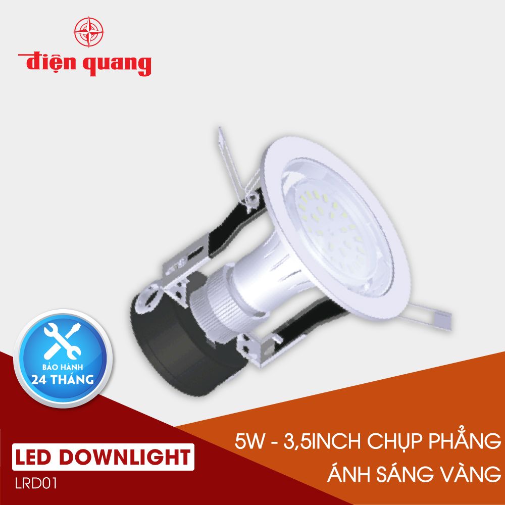 LED Downlight 5W warmwhite 3.5 inch chụp phẳng trong LRD01