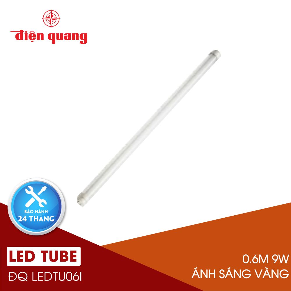 Đèn LED tube Điện Quang ĐQ LEDTU06I 09727 (0.6m 9W warmwhite thân thủy tinh)