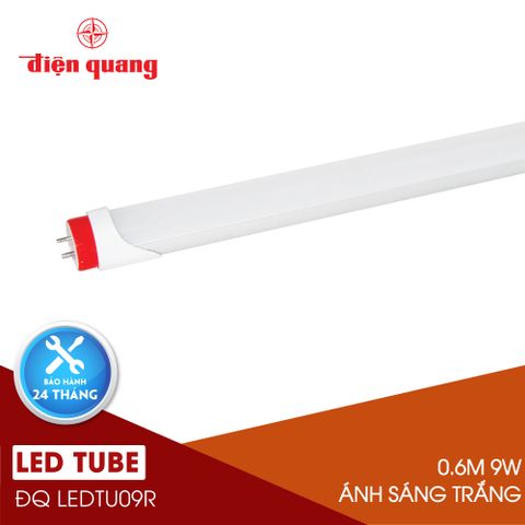 Đèn LED tube Điện Quang ĐQ LEDTU09R 09765 (0.6m 9W daylight thân nhôm chụp nhựa mờ,