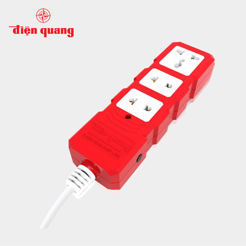 Ổ cắm Công suất lớn Điện Quang ĐQ ESKHP 3RW 2M (3 lỗ, màu đỏ trắng, dây dài 2m)