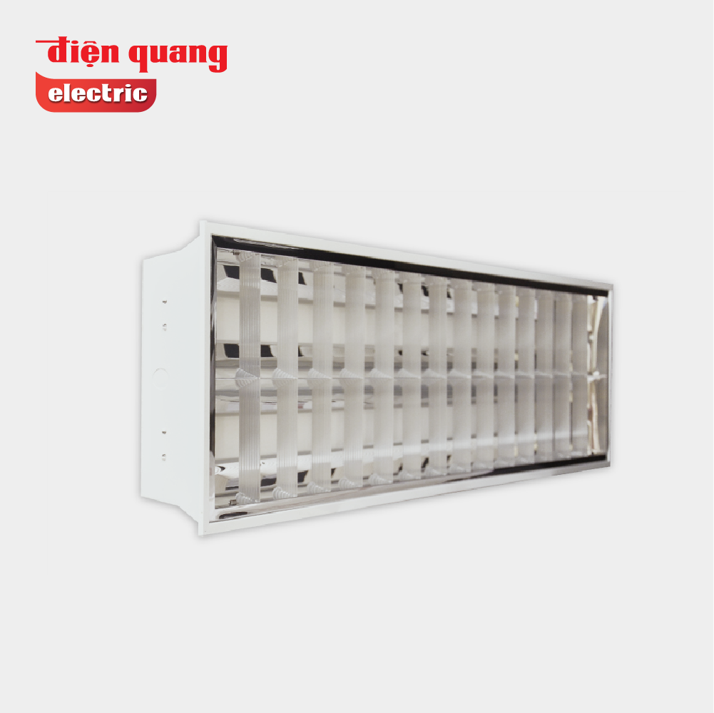 Bộ máng âm trần Điện Quang ĐQ RF01 236GASI ( chóa nhôm 1.2m đôi ballast từ )