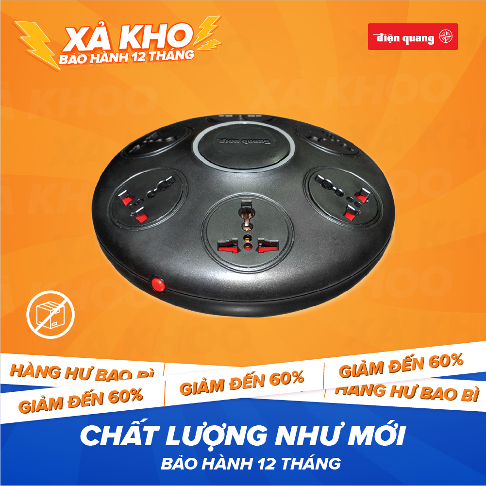 [XẢ KHO] Ổ cắm Điện Quang ĐQ ESK.106 ( Kiểu UFO 6 lỗ 3 chấu)