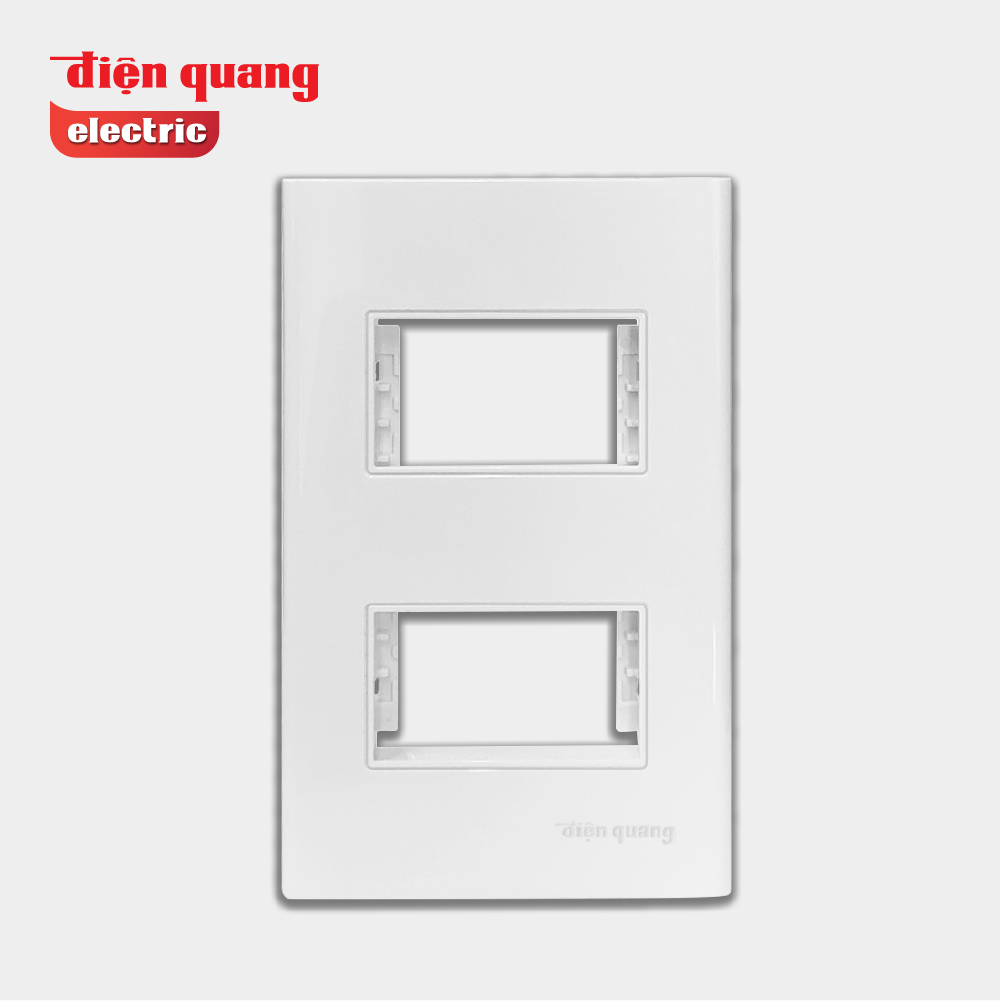 Mặt nạ 2 module âm tường Điện Quang ĐQ IW1 M2M W (màu trắng)