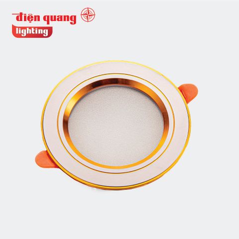 Bộ đèn LED Downlight Điện Quang ĐQ LRD17 CS Go90 (viền vàng, Ø90, đổi màu, bầu kín)