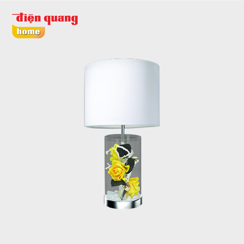 Đèn thủy tinh trang trí Điện Quang ĐQ DCL05Y WW ( thân hình trụ, hoa hồng vàng,  bóng LED, Warmwhite )