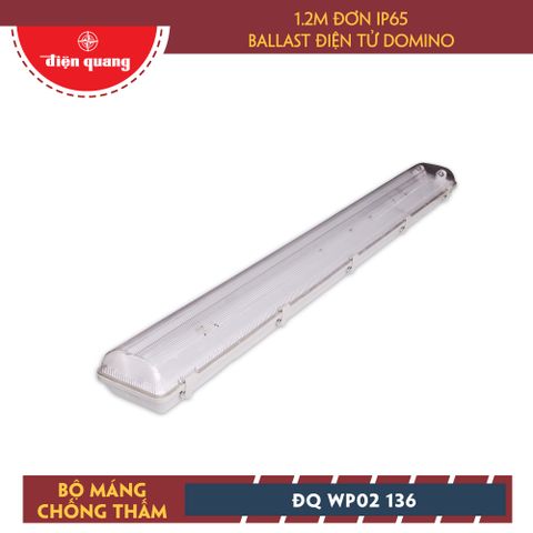 Bộ máng chống thấm Điện Quang ĐQ WP02 136 (1.2m đơn IP65 ballast điện tử domino)