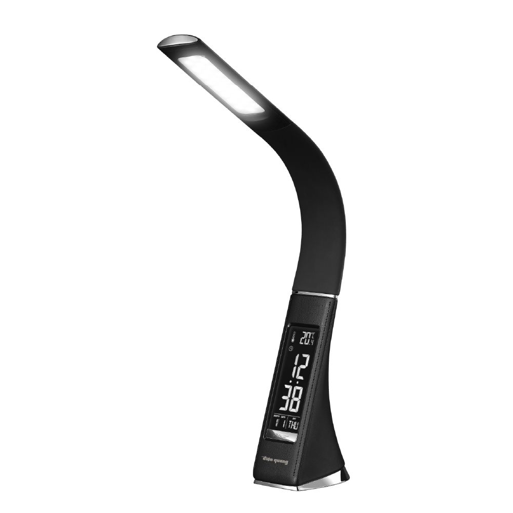 Đèn bàn LED chống cận Điện Quang ĐQ LDCL1.1 (Cảm ứng, Cắm điện trực tiếp, Đèn bàn 5W, tích hợp đồng hồ báo thức)