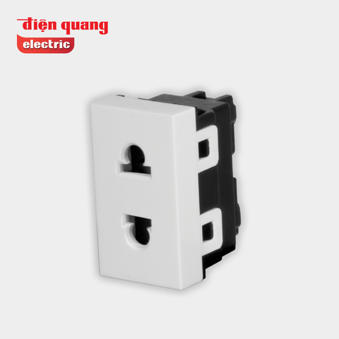 Set 3 Ổ cắm 2 chấu đơn âm tường DQHome ĐQ IW1 O2PS W ( màu trắng )