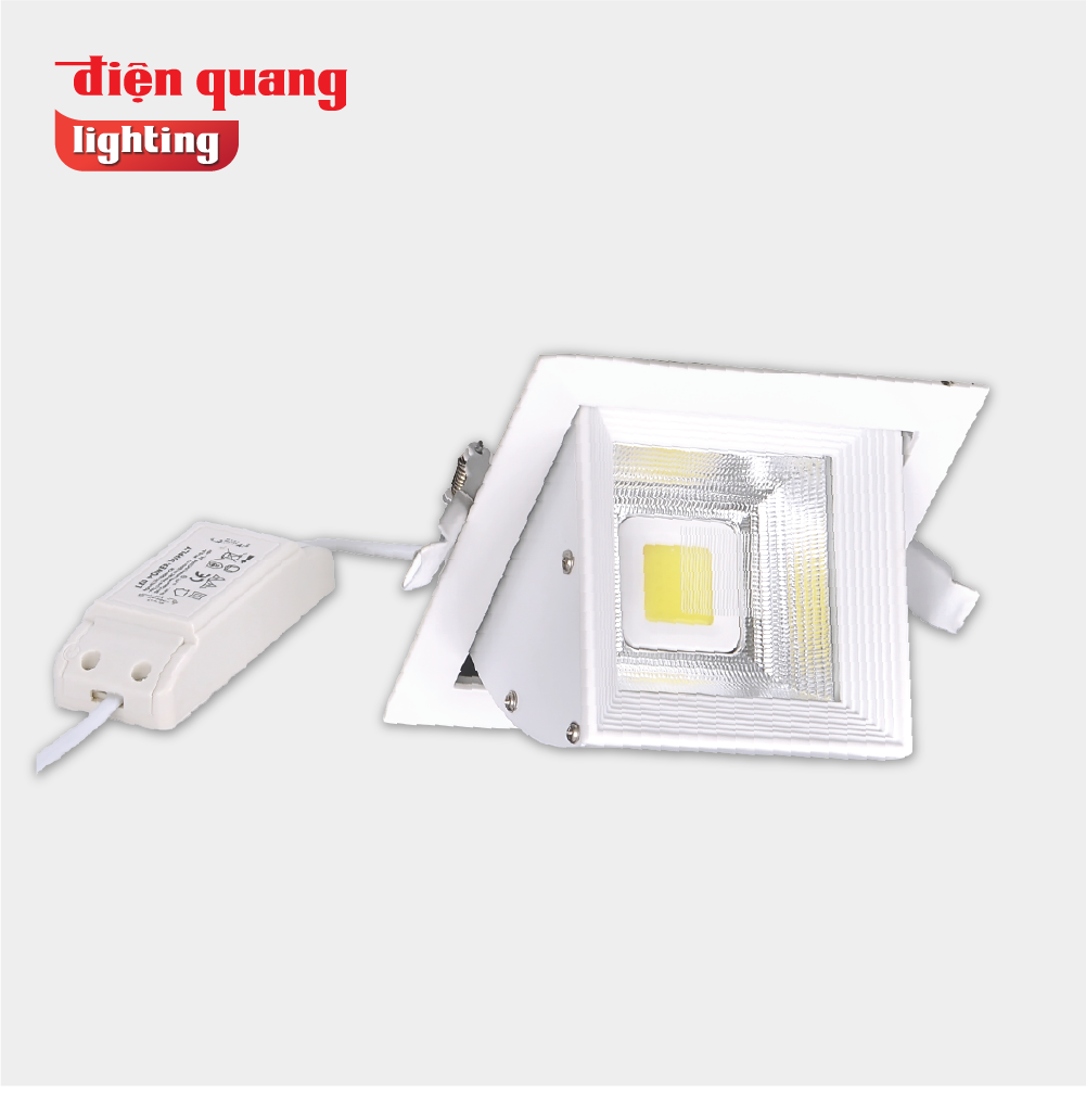 Bộ đèn LED chiếu điểm âm trần Điện Quang ĐQ LEDRSL07 20727 ( 20W, Ánh sáng vàng )
