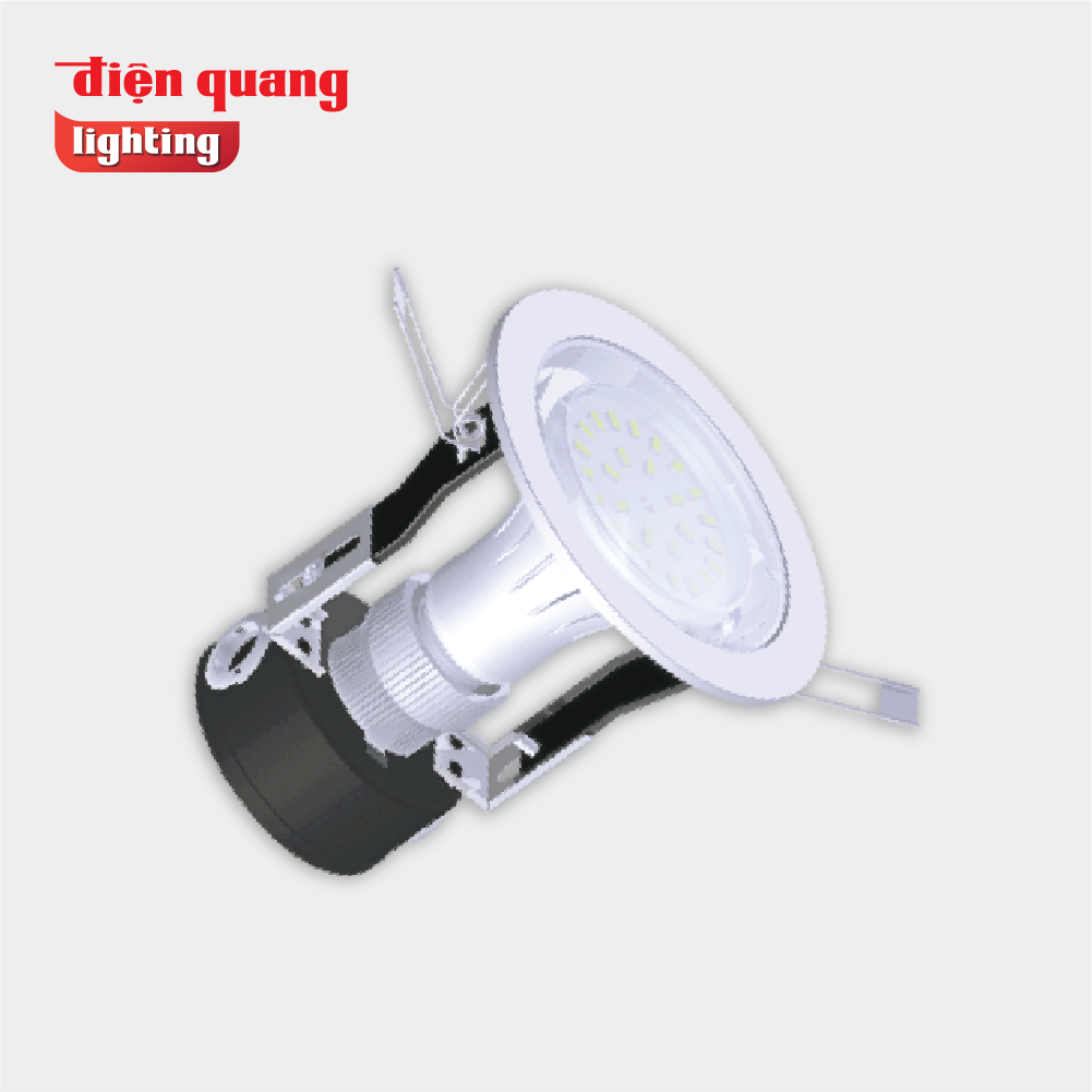 Bộ đèn LED downlight ES Điện Quang ĐQ LRD02 05 90 ( 5W 3.5 inch chụp phẳng mờ )