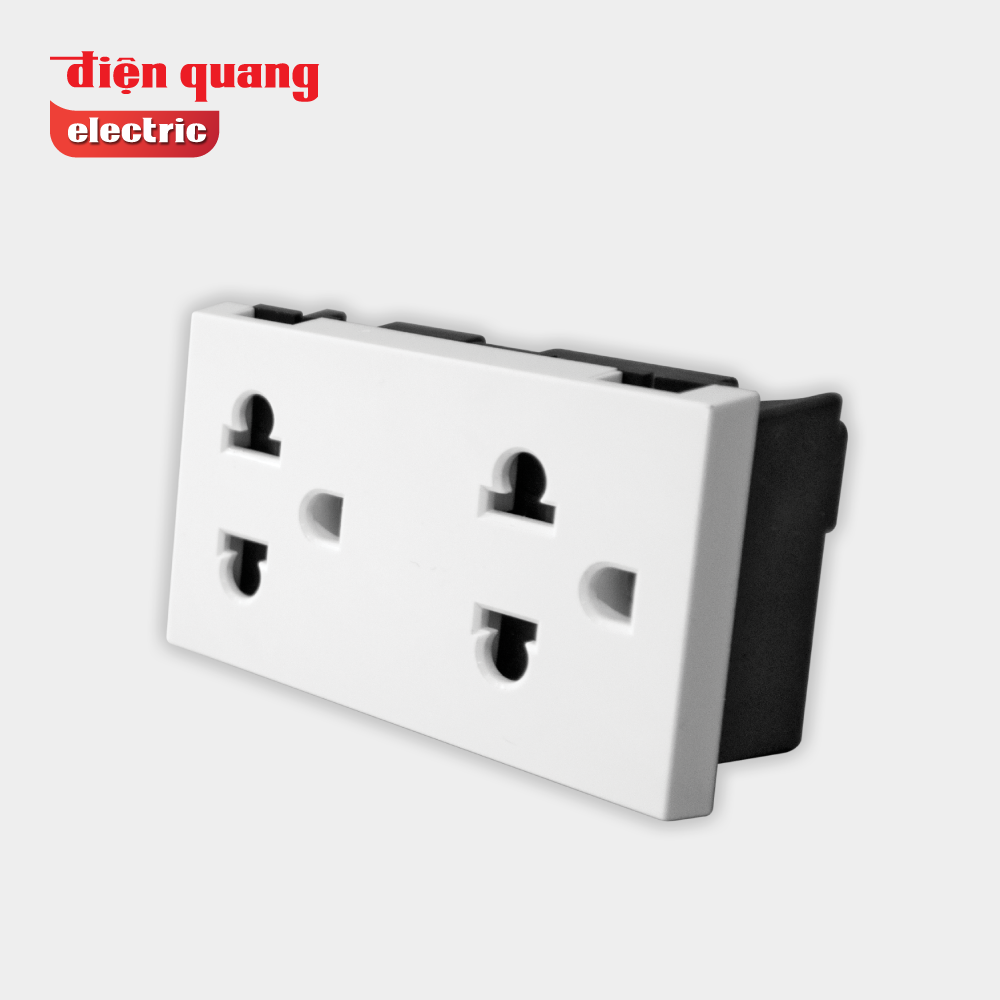 Set 3 Ổ cắm 3 chấu đôi âm tường DQHome ĐQ IW1 O3PD W ( màu trắng )