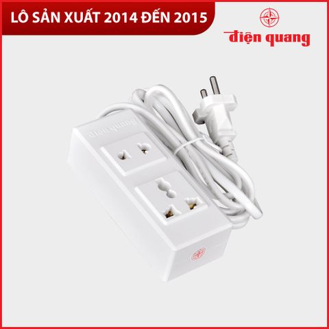 Ổ cắm Điện Quang ĐQ 001A-02 ( 2 lỗ ) - Năm SX 2014, 2015 - Bảo hành 12 tháng
