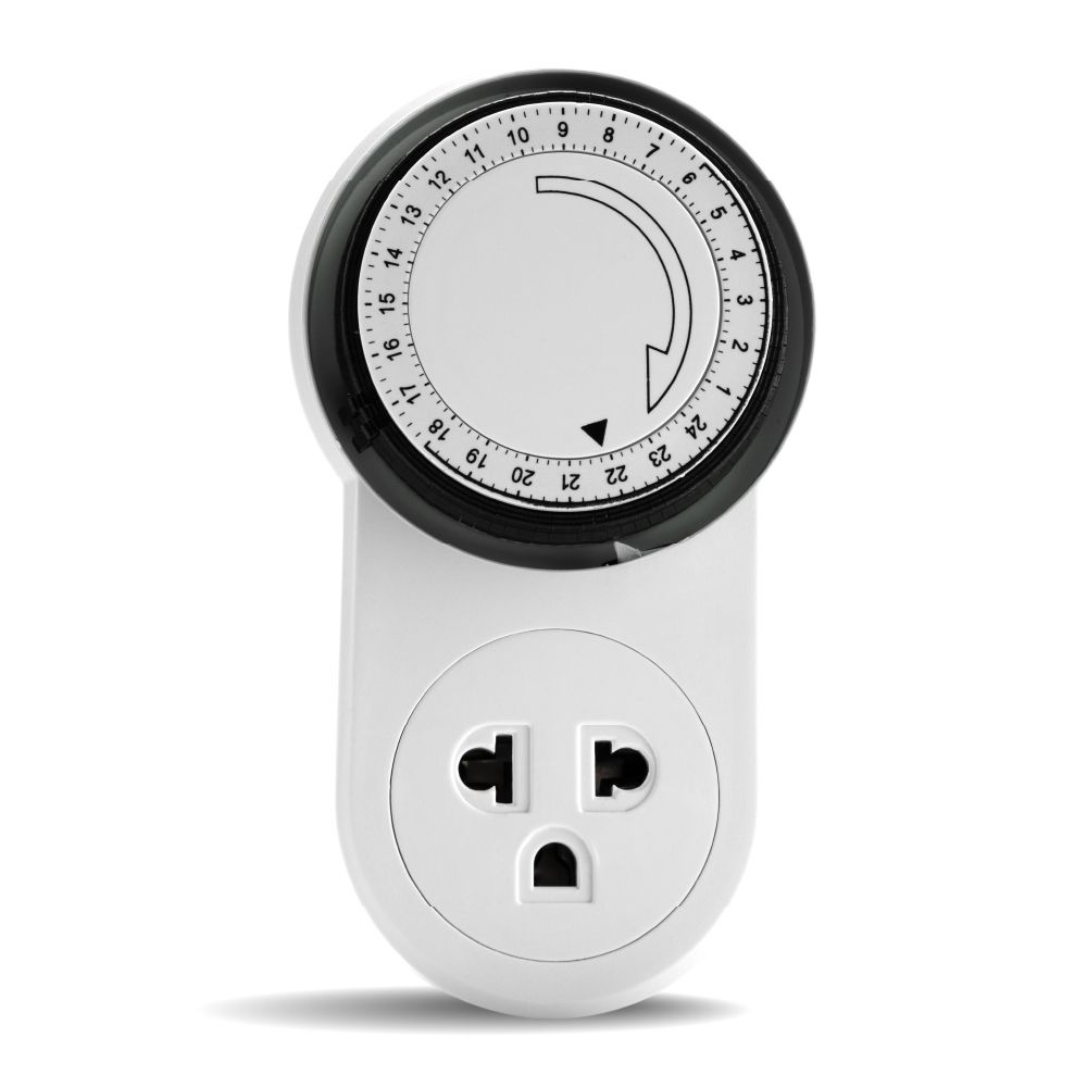 Ổ cắm hẹn giờ Điện Quang ĐQ ESK MT06 WBL 13 ( Điều chỉnh cơ, 1 lỗ - 3 chấu, trắng – đen )