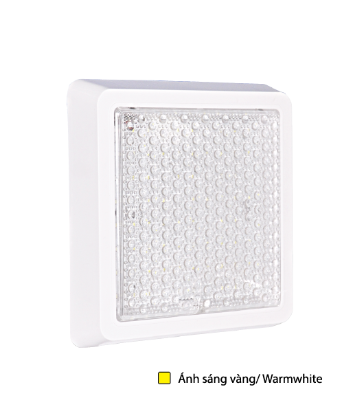 ĐQ LEDCL05 08727 (8W Warmwhite 185x185mm chụp nhựa trong)
