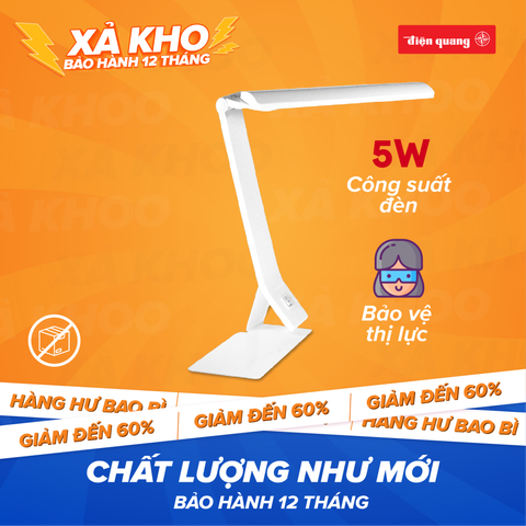 [XẢ KHO] Đèn bàn LED Điện Quang ĐQ LDL02 5W - Hàng không bao bì - Năm SX 2014, 2015 - Bảo hành 12 tháng