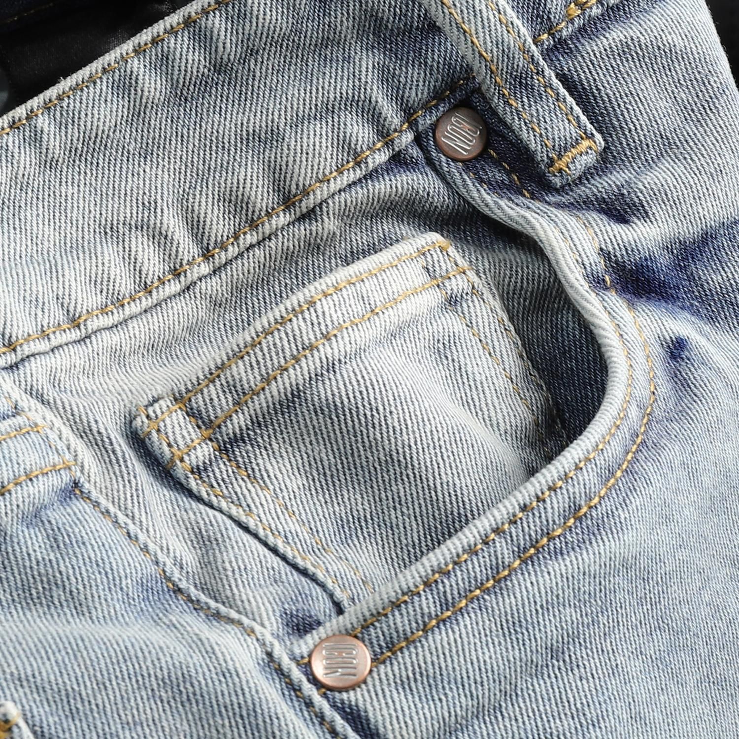 Quần jean ICON DENIM ripped w text