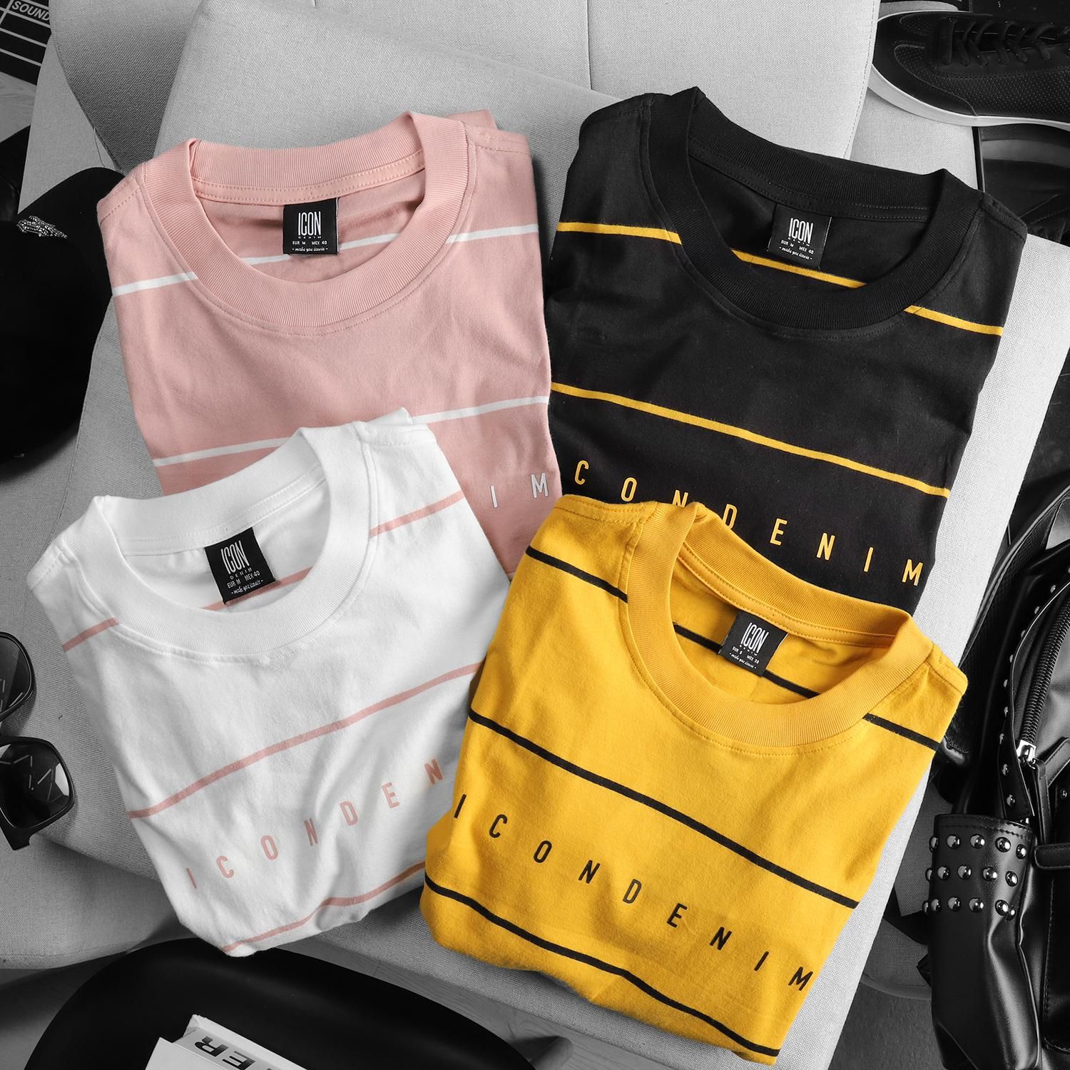 Áo thun ICON DENIM stripes