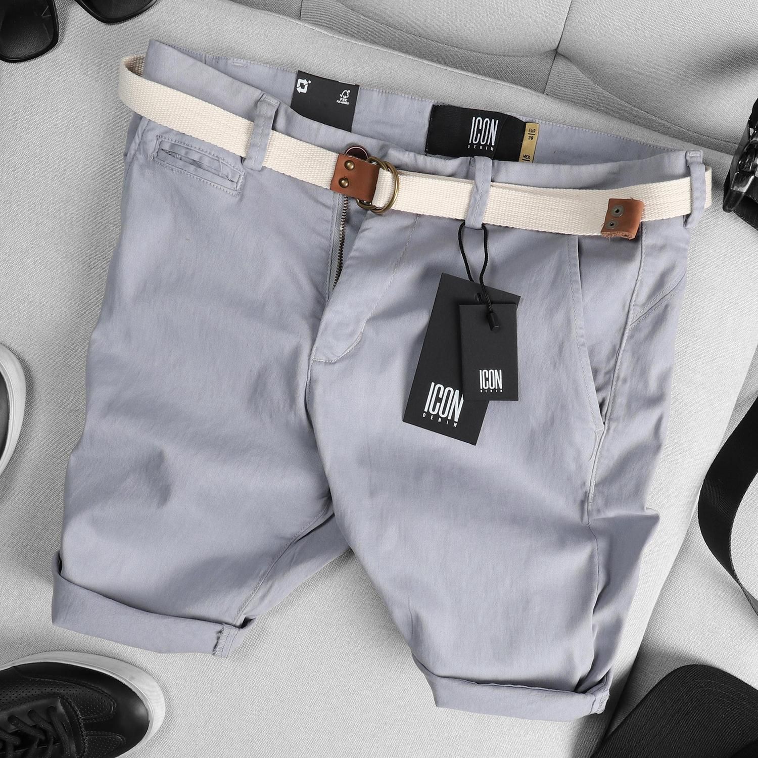 Quần short kaki ICON DENIM w belt