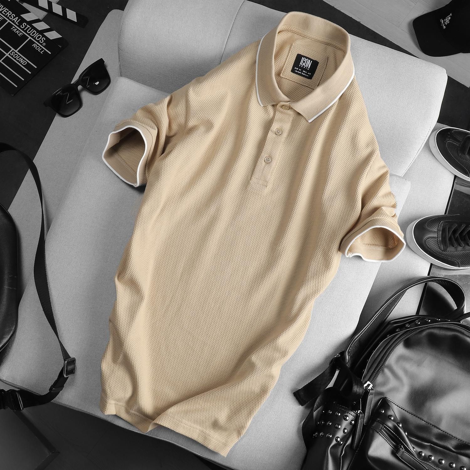 Áo polo ICON DENIM stripe
