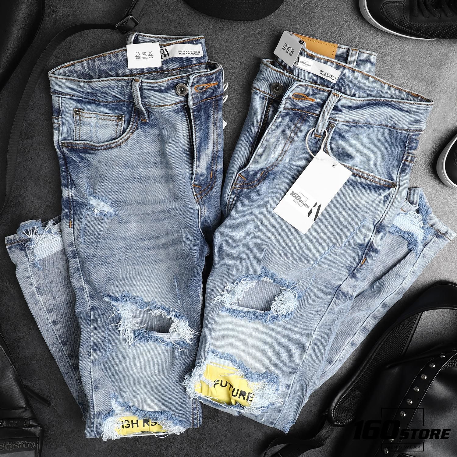 Quần jean ZRA đắp gối ss19