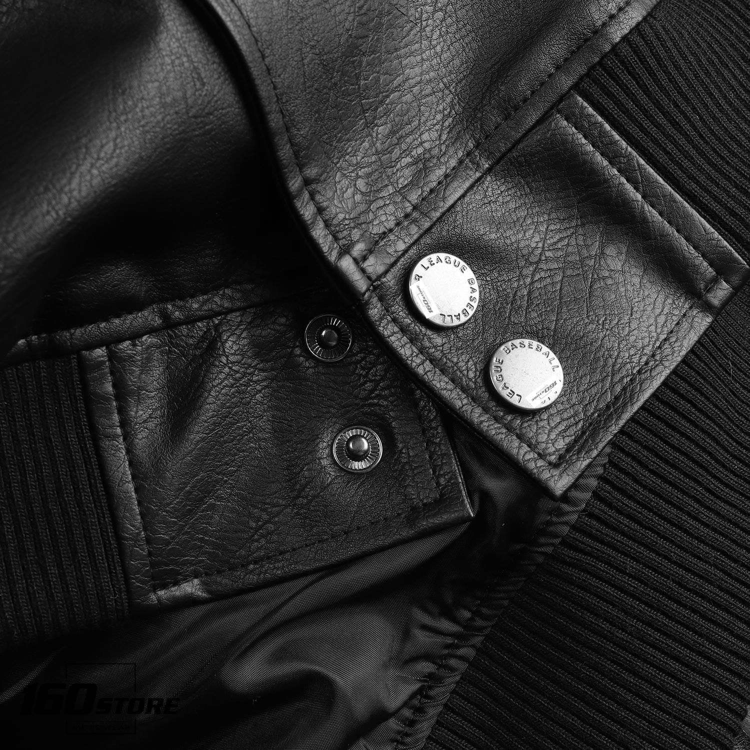 Áo khoác M.L.B black faux leather