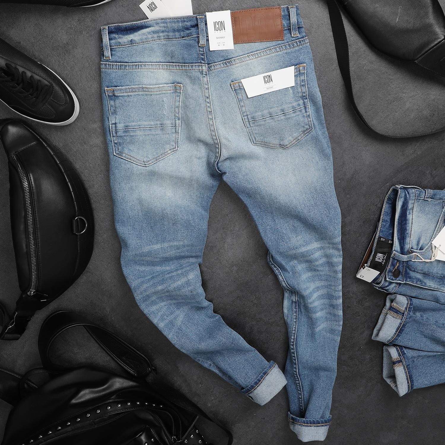 Quần jean ICON DENIM ripped slim fit