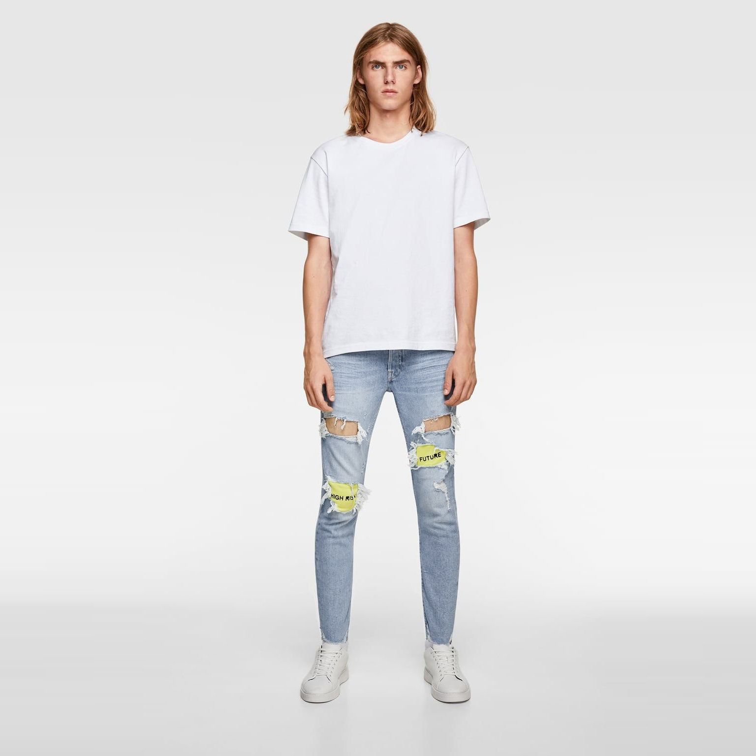 Quần jean ZRA đắp gối ss19