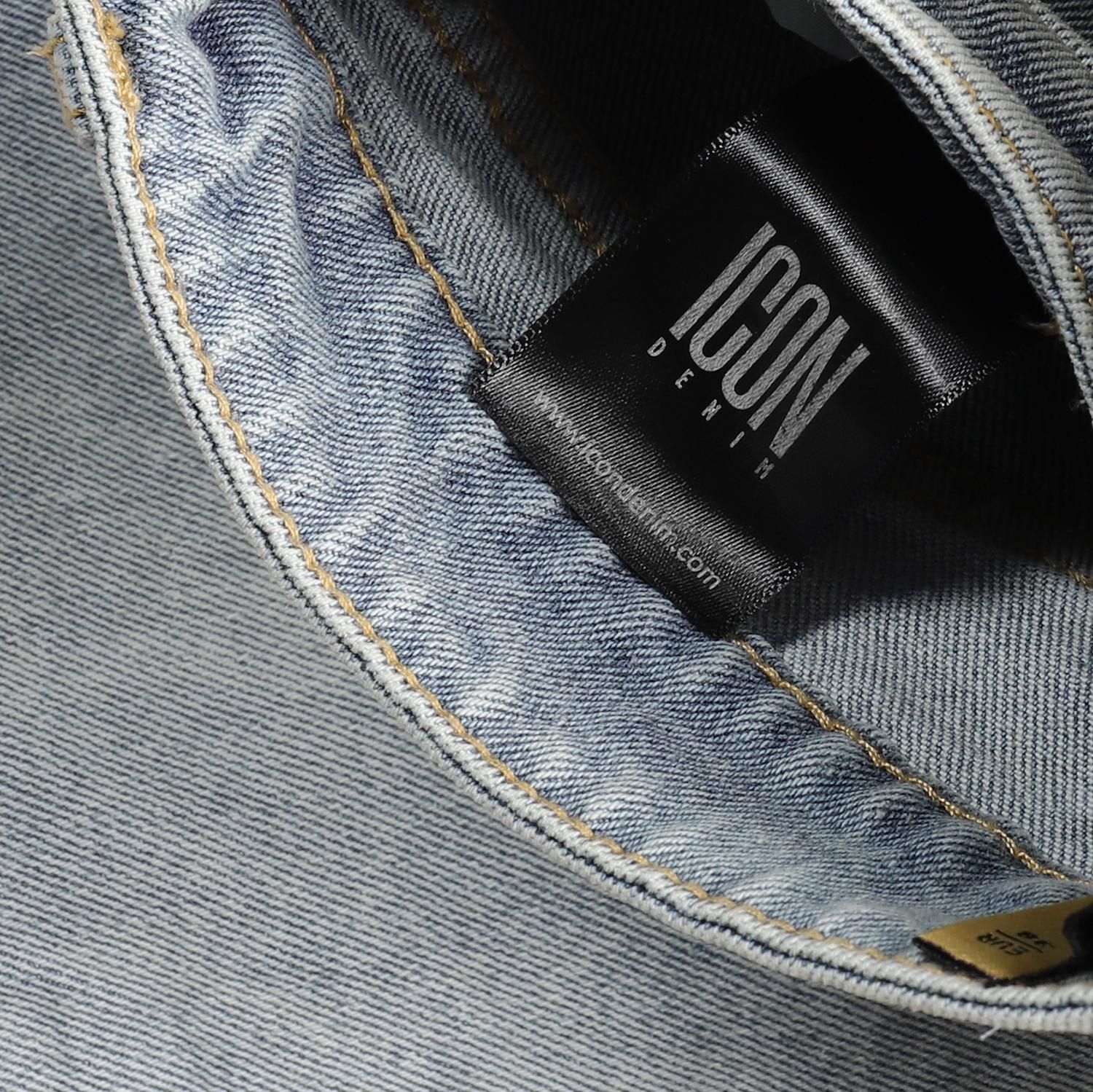 Quần jean ICON DENIM ripped w text