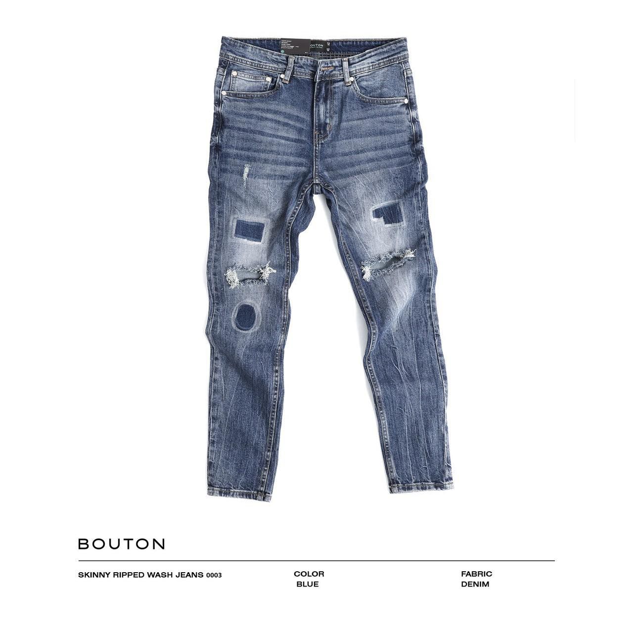 Quần jeans BOUTON Ripped wash skinny