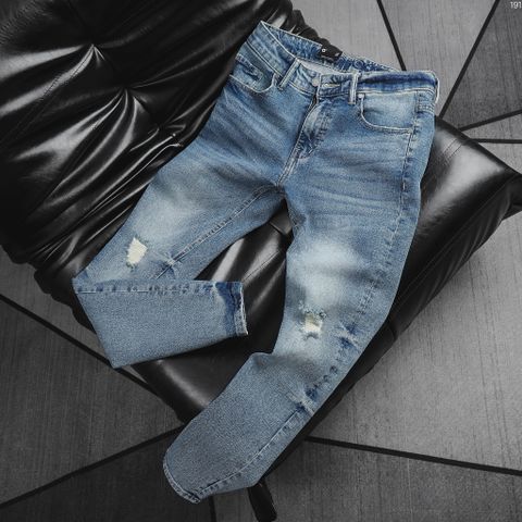 Quần Jean Nam ICONDENIM Light Blue Ripped Skinny-Fit