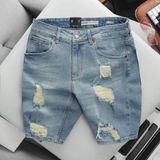 Quần Short Jean Nam ICONDENIM Wash Rách