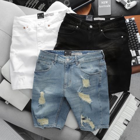 Quần Short Jean Nam ICONDENIM Wash Rách