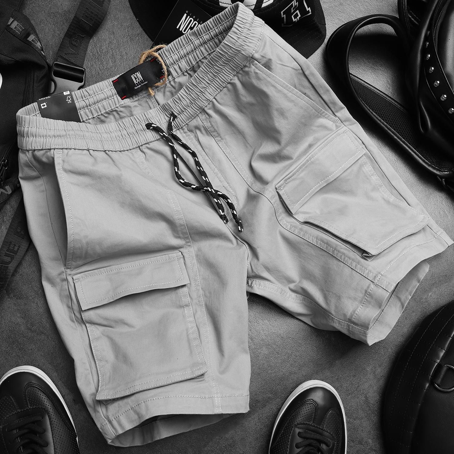 Quần short kaki ICON DENIM túi hộp
