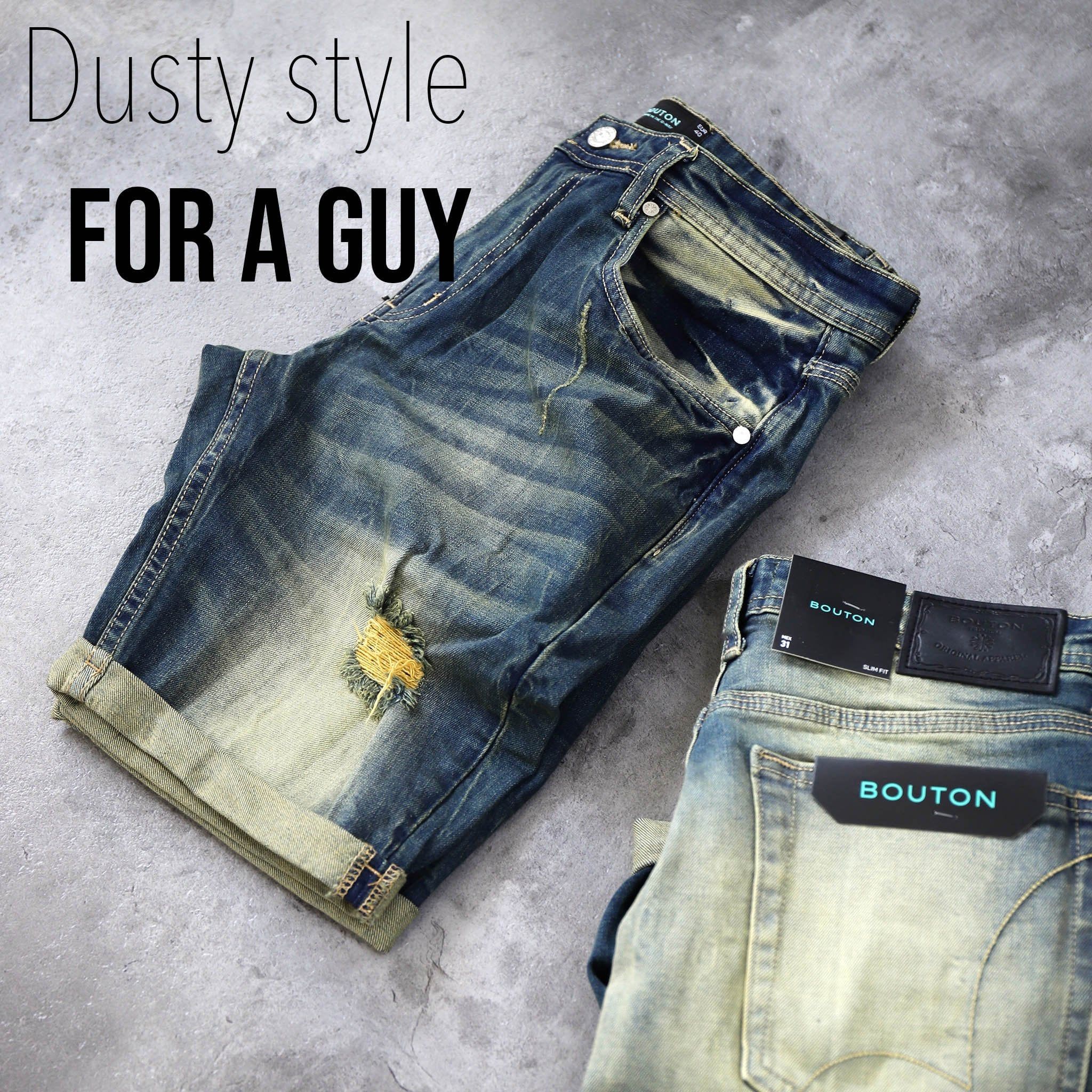 Quần short jeans BOUTON dark blue