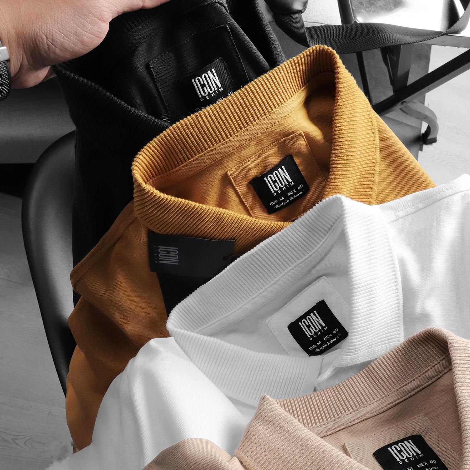 Áo polo ICON DENIM w logo