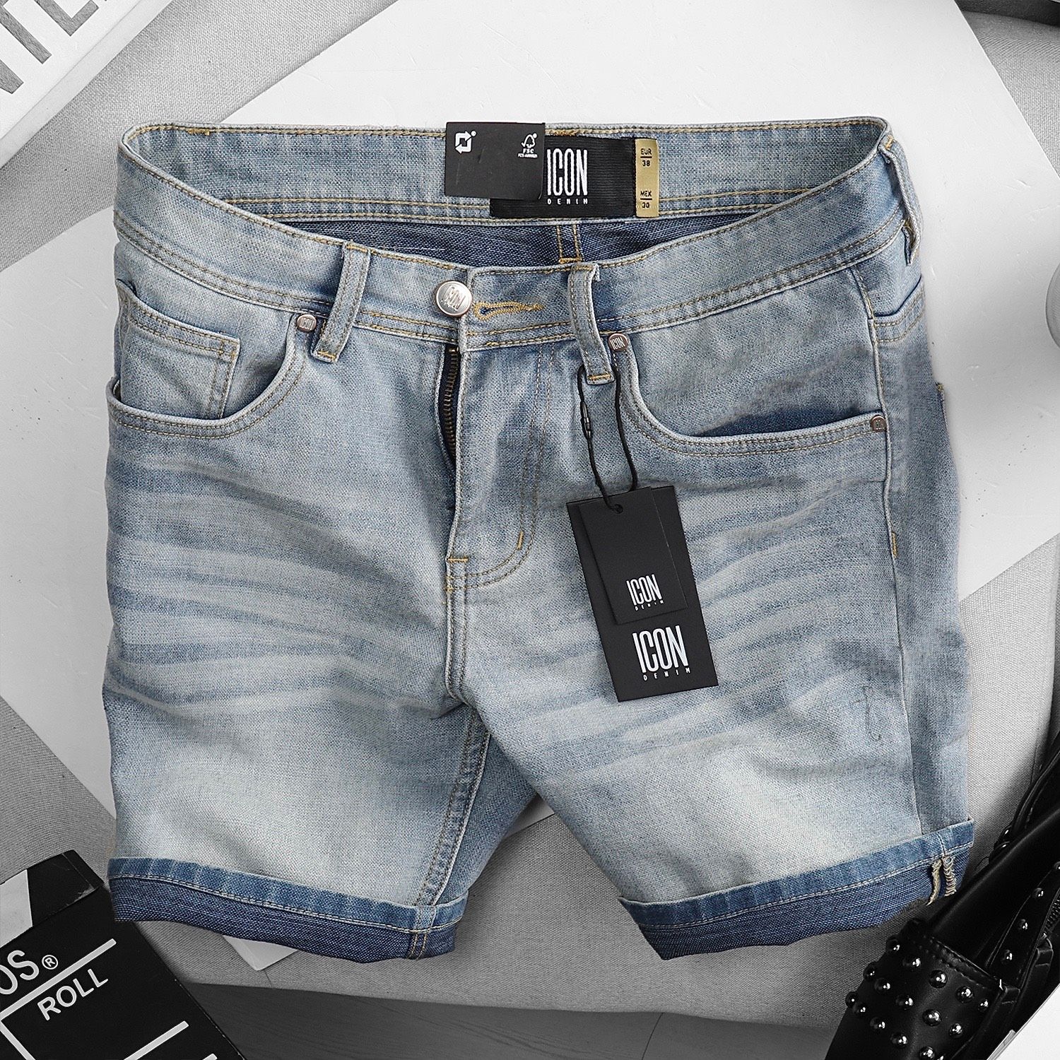 Quần short jean ICON DENIM slim