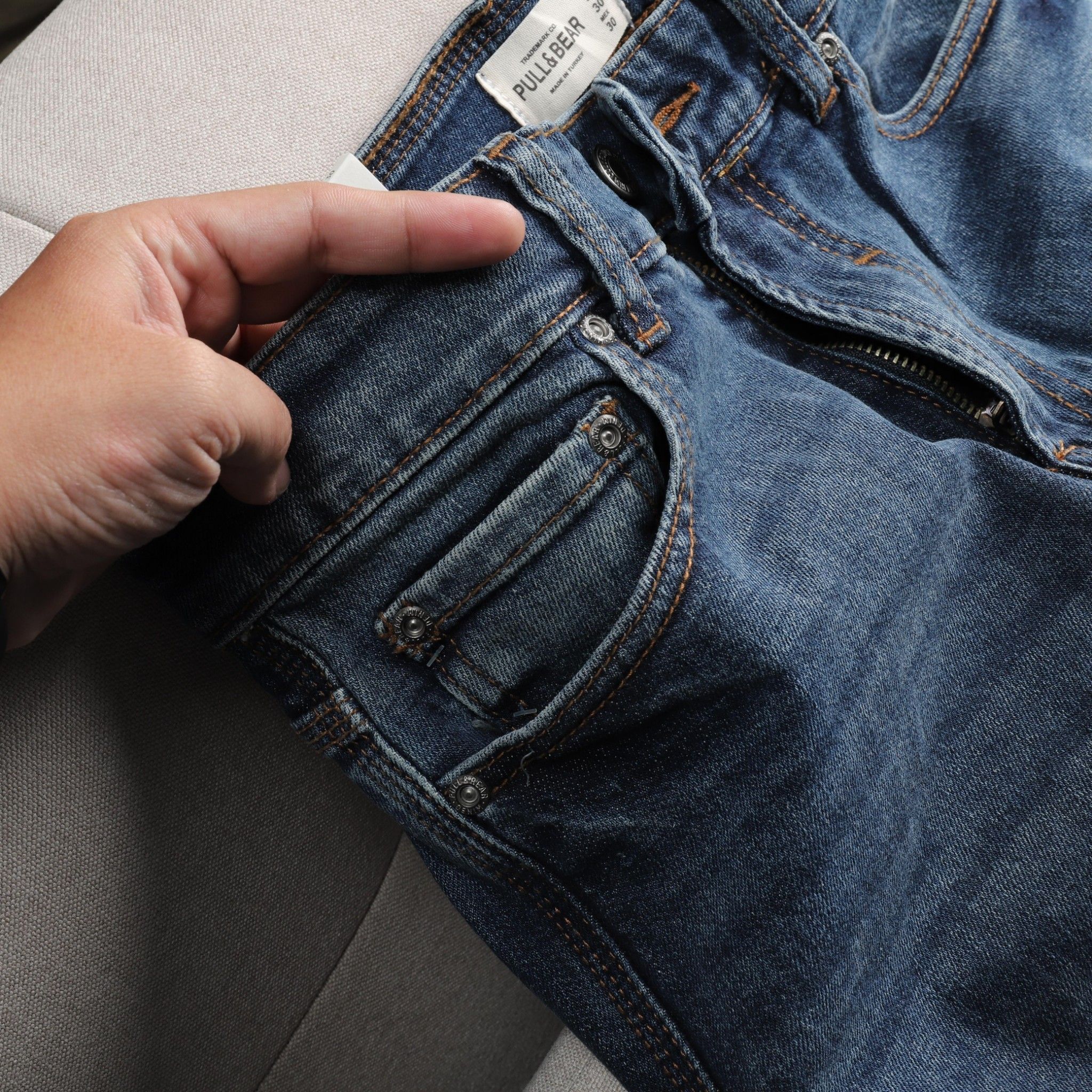 Quần jean P.B blue skinny