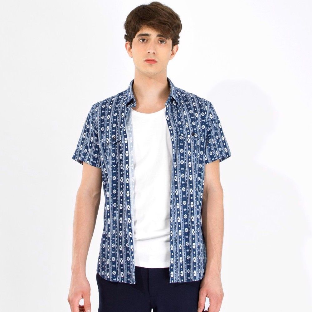 Áo Sơmi Tay Ngắn Flowery Tropical Brocade