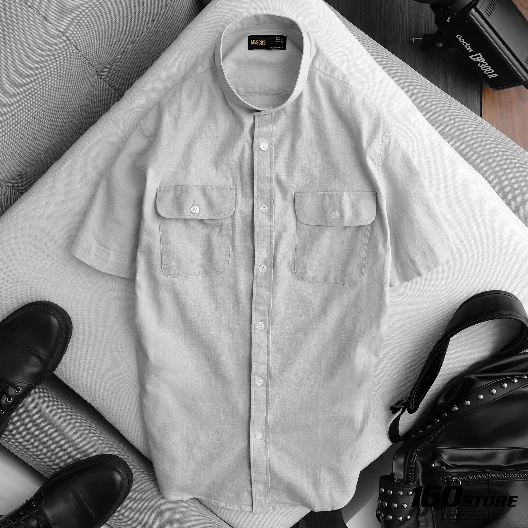 Áo sơmi MASCUS cổ trụ slim (TN)