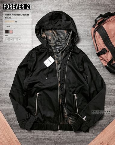 21.MEN Satin Hoodie Jacket