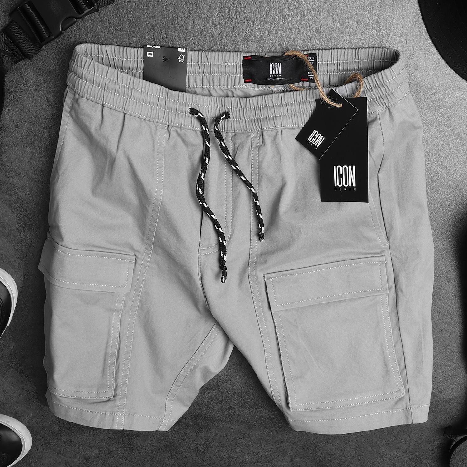 Quần short kaki ICON DENIM túi hộp
