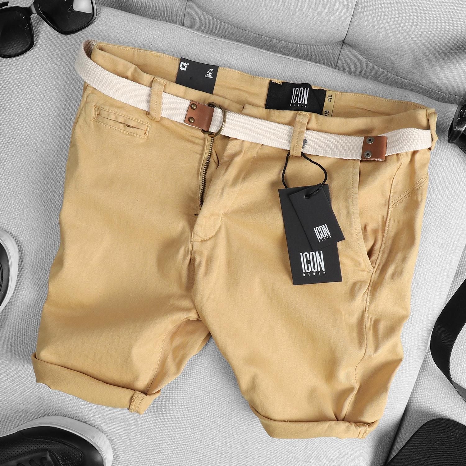 Quần short kaki ICON DENIM w belt