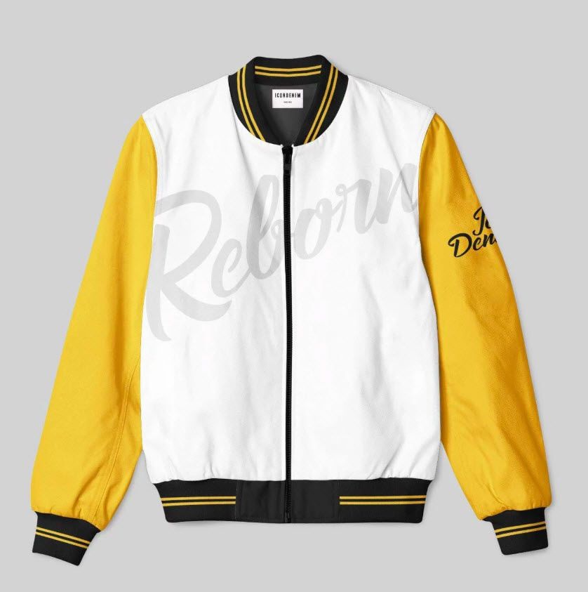 Áo khoác bomber ICON DENIM Reborn white