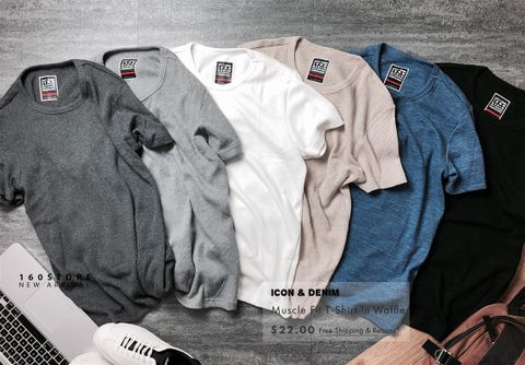 Icon & Denim T-Shirts In Waffle